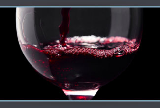 Wine glass with red wine