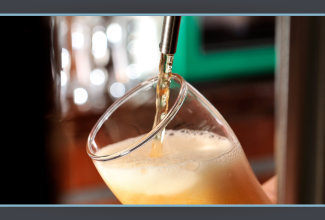 Draught beer being poured